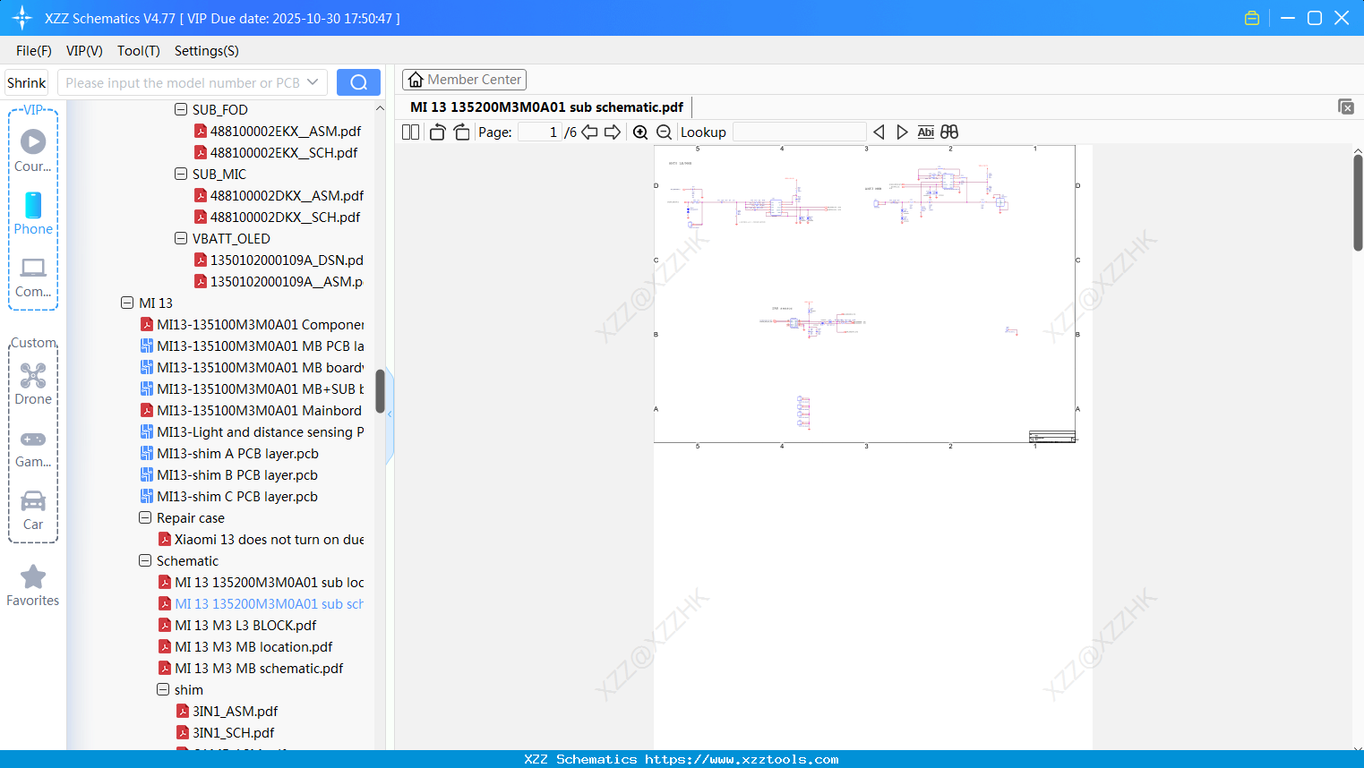 Xiaomi MI 13 135200M3M0A01 Sub Schematic
